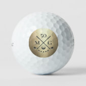 Balles De Golf Initiales du Monogramme de Golfeur moderne Gold (Recto)