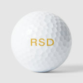 Balles De Golf Initiales du Monogramme d'or jaune personnalisées (Recto)