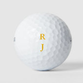Balles De Golf Initiales du monogramme jaune (Devant)