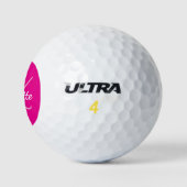 Balles De Golf Initiales en monogramme de nom rose chaud (Logo)