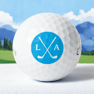 Balles De Golf Initiales et clubs Azure Golfer