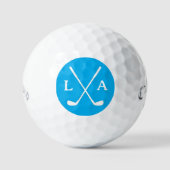 Balles De Golf Initiales et clubs Azure Golfer (Recto)