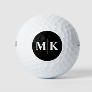 Balles De Golf Initiales modernes personnalisées noir solide