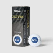 Balles De Golf Initiales Monogramme Moderne en Bleu Cobalt Person (Emballage)