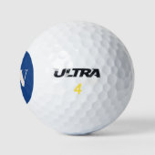 Balles De Golf Initiales Monogramme Moderne en Bleu Cobalt Person (Logo)