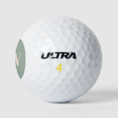 Balles De Golf Initiales Monogramme Vert Sauge Moderne Personnali (Logo)