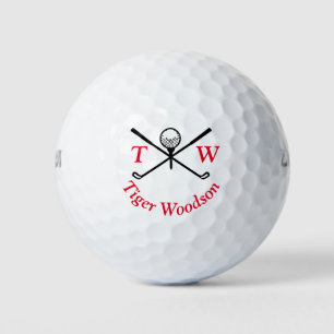 Balles De Golf Initiales monogrammées or et nom personnalisé