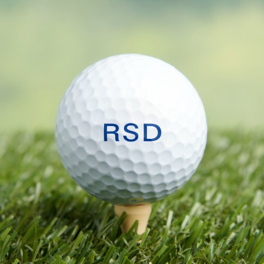 Balles De Golf Initiales Monogrammes Bleus Personnalisées (T-shirt Insitu)