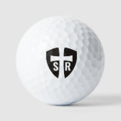 Balles De Golf Initiales monogrammes du bouclier croisé Christian (Recto)
