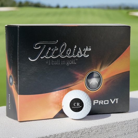 Balles De Golf Initiales Monogrammes Personnalisées Simple Noir B