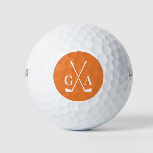 Balles De Golf Initiales monographiques personnalisées avec Clubs (Devant)