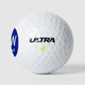 Balles De Golf Initiales Nom Bleu (Logo)