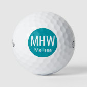 Balles De Golf Initiales Nom Sarcelle (Devant)