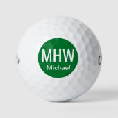 Balles De Golf Initiales Nom Vert (Devant)