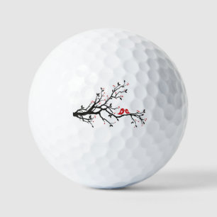 Balles De Golf Inséparables en Branche - Romantique Red Heart Tre