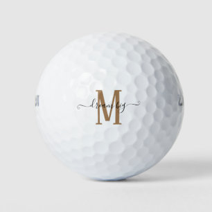 Balles De Golf Inspirer Quote Dream Big Monogram Initial Gold