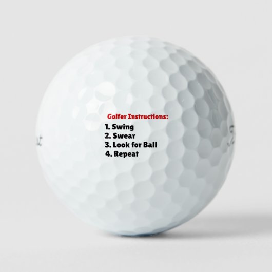 Balles De Golf Instructions pour les golfeurs 1. Coudre 2. Jure 3 (Recto)