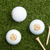 Balles De Golf Iris orange : motif floral transparent (Herbe in situ)