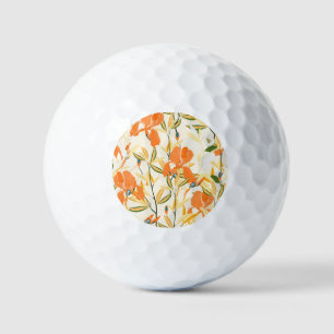 Balles De Golf Iris orange : motif floral transparent