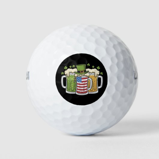 Balles De Golf Irish Beer Irlande USA Drapeau américain St Patric (Devant)