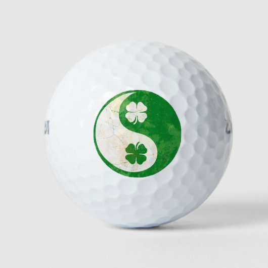 Balles De Golf Irish Yin Yang Design Shamrock (Devant)