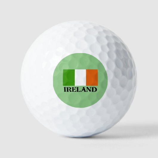 Balles De Golf Irlande, drapeau irlandais, étiqueté, (Recto)