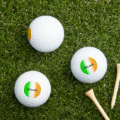Balles De Golf Irlande vert - Blanc - Orange Irlandais Drapeaux (Herbe in situ)