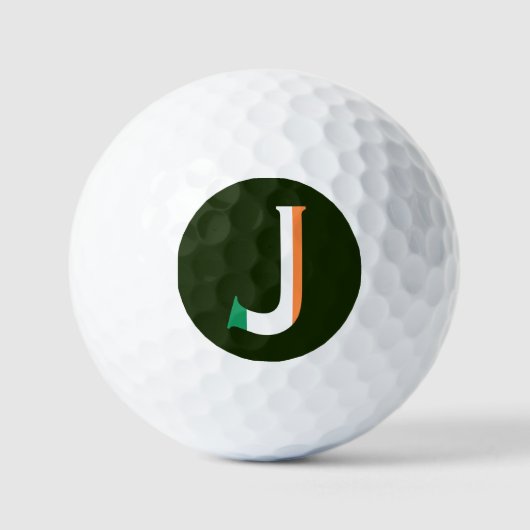 Balles De Golf J Monogram superposé sur Irish Flag va gbcnt (Recto)