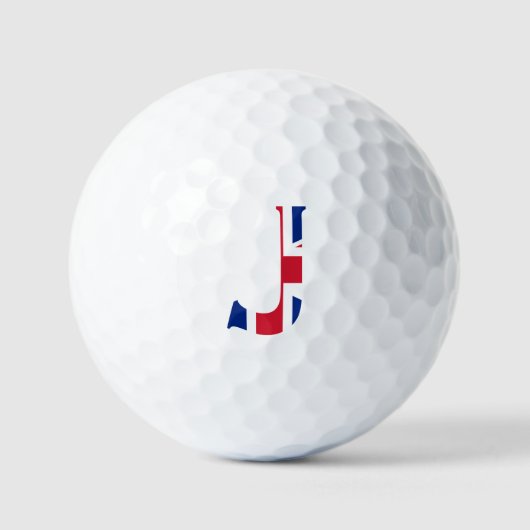 Balles De Golf J Monogram superposé sur Union Jack Flag va gbcnt (Recto)