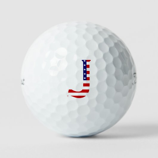 Balles De Golf J Monogramme superposé sur le drapeau américain tp (Recto)