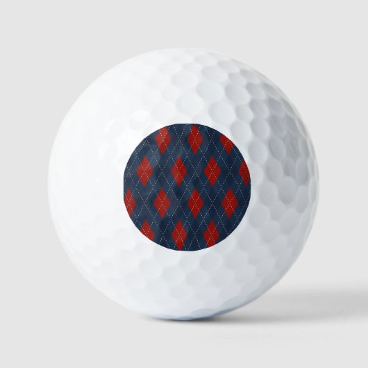 Balles De Golf Jacquard Royal Bleu Motif de Noël (Recto)
