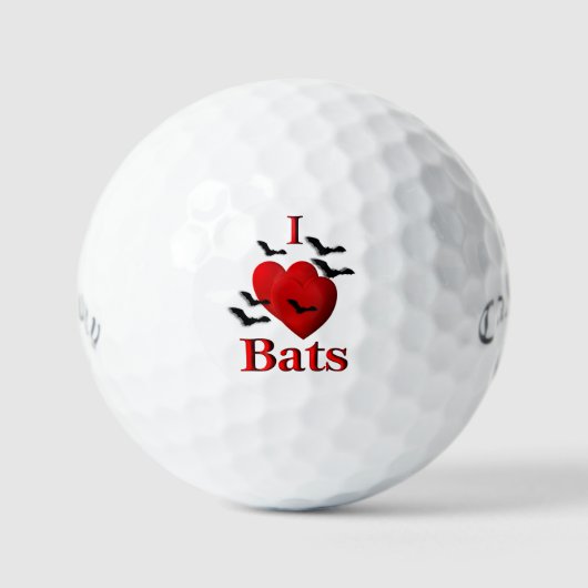 Balles De Golf J'adore les chauves-souris (Recto)