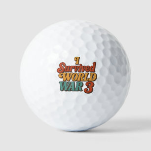 Balles De Golf J'ai survécu à la Guerre Mondiale 3 Drôle Rétro Vi