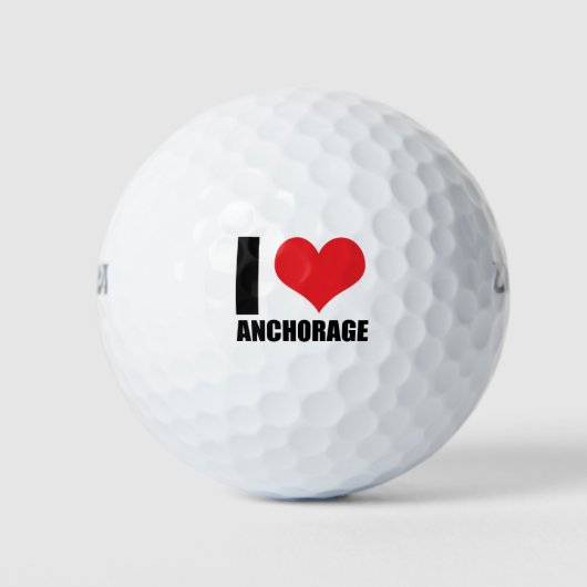 Balles De Golf J'aime Anchorage (Devant)