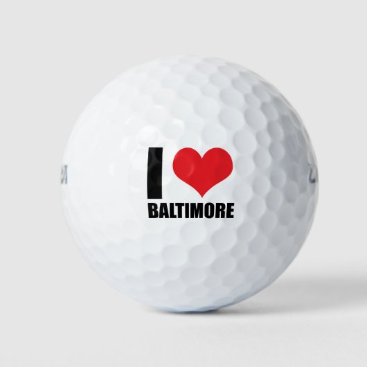 Balles De Golf J'aime Baltimore (Devant)