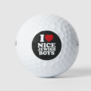 Balles De Golf J'Aime Belle Juive Garçons Je Coeur Super Rétro