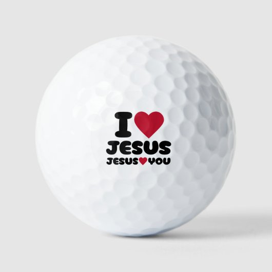 Balles De Golf J'aime Jésus et Jésus t'aime chrétien (Recto)