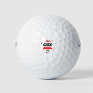 Balles De Golf J'Aime Le Café Avec Mon Oxygène