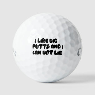 Balles De Golf J'aime les grosses putts Golf Balls - Blagues de g