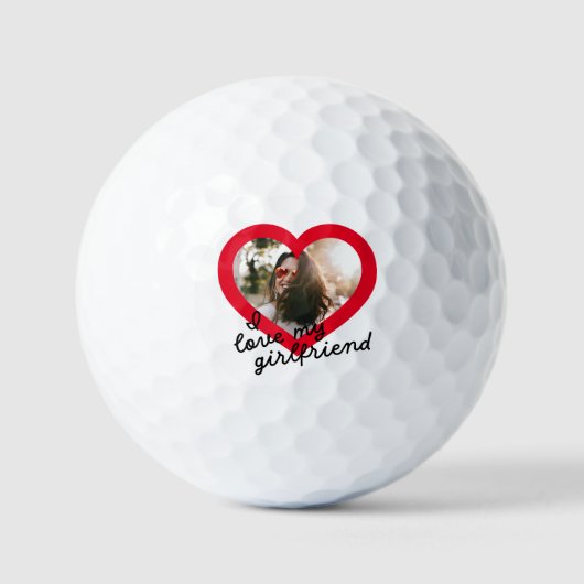 Balles De Golf J'aime ma petite amie Custom Red Valentines Photo (Recto)