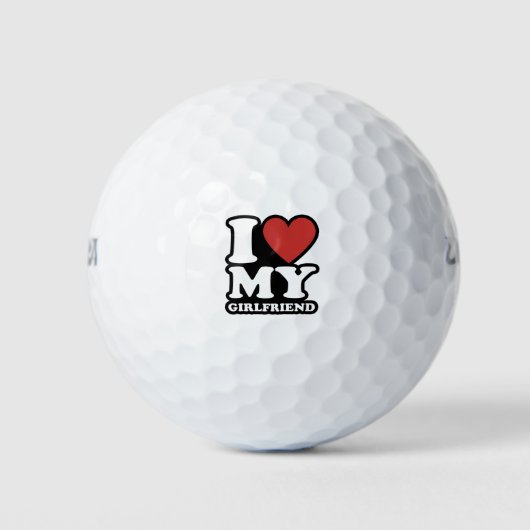 Balles De Golf J'aime ma petite amie, j'aime mon gf, j'aime mon g (Devant)