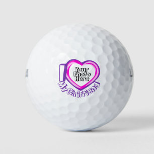 Balles De Golf J'aime ma petite amie Photo personnalisée Jeu de C