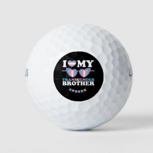 Balles De Golf J'aime mon frère transgenre famille Trans LGBTQ