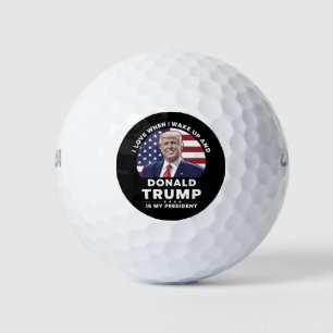 Balles De Golf J'aime quand je me réveille et Donald Trump mon pr