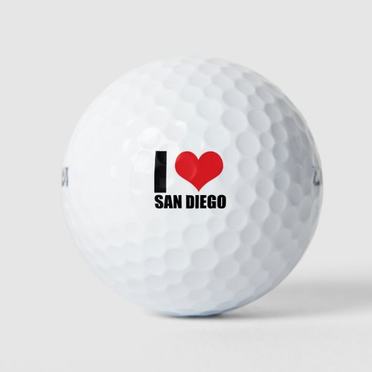 Balles De Golf J'aime San Diego (Devant)