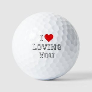 Balles De Golf J'aime t'aimer Typographie romantique de la Saint-