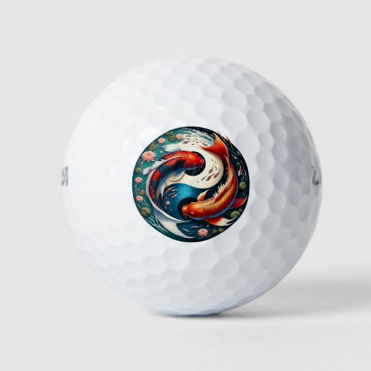 Balles De Golf Japonais Koi Fish Yin Yang (Devant)