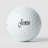 Balles De Golf "Jasmine" Nom de fille floral violet, (Recto)