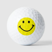 Balles De Golf Jaune brillant et joyeux visage souriant (Recto)