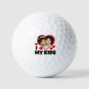 Balles De Golf J'Coeur Mes Enfants Photo Personnalisée